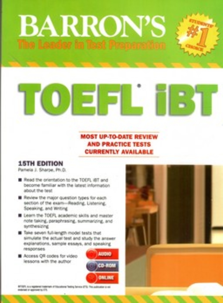 تصویر  TOEFL iBT - Barrons + CD (رحلی-شمیز)