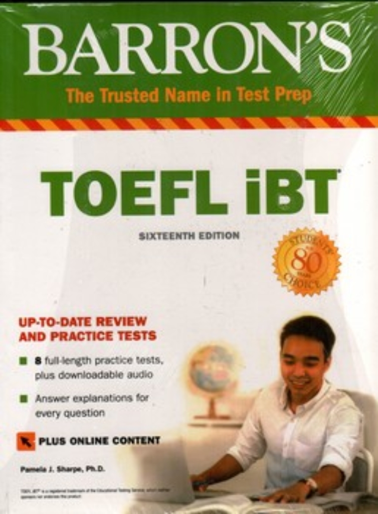 تصویر  TOEFL IBT Barrons 16th+DVD (رحلی-شمیز)